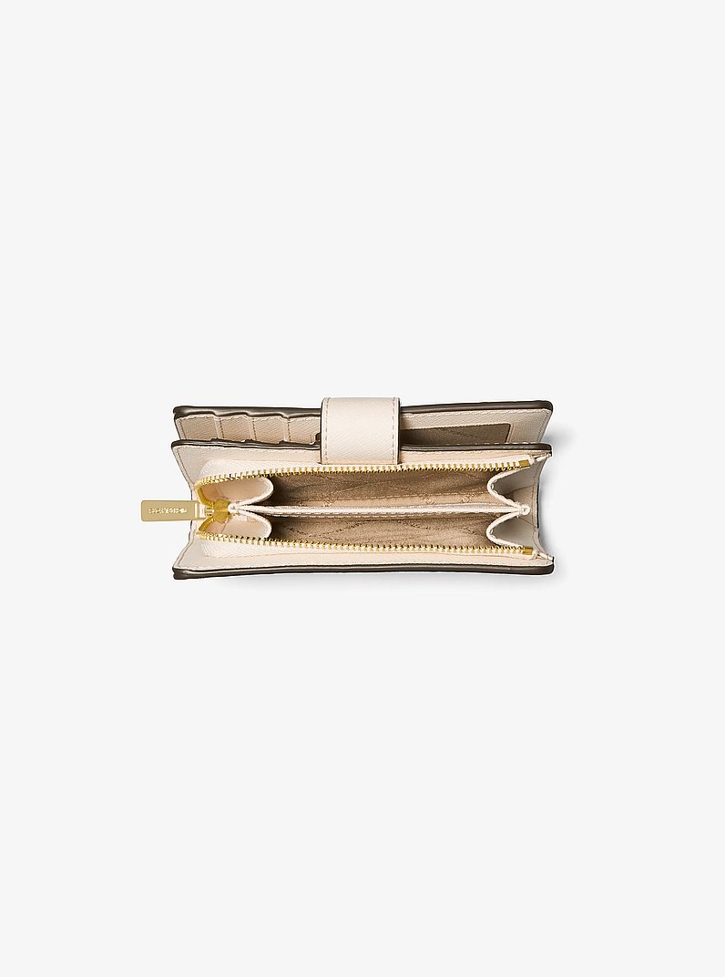 Cartera mediana de piel de grano cruzado in CREMA CLARO | Michael Kors