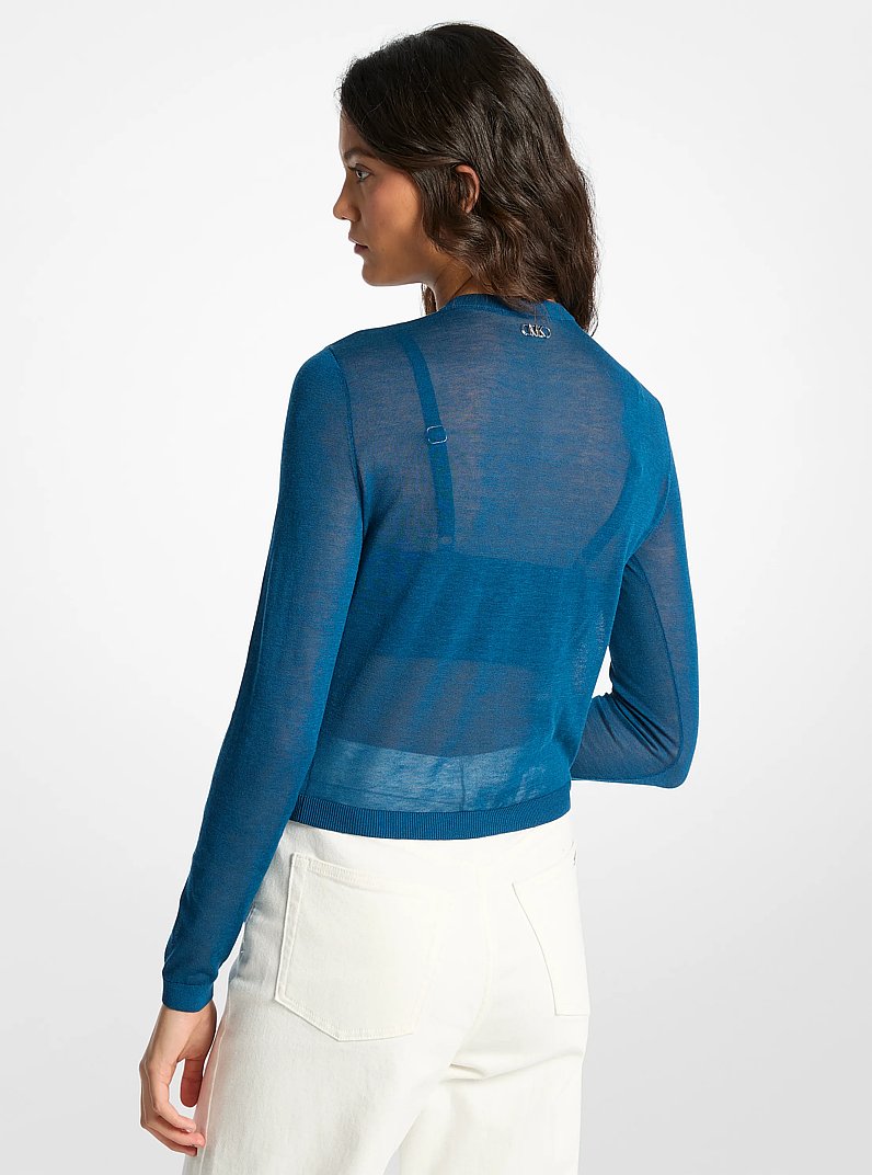 Kurze Strickjacke und Bustier-Top aus Tencel-Mischung in FLUSSBLAU | Michael Kors