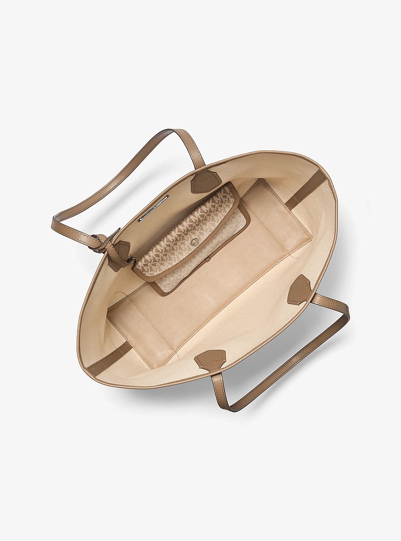 Eva Large Ombr&eacute; Signature Logo Tote Bag in HUSK | Michael Kors