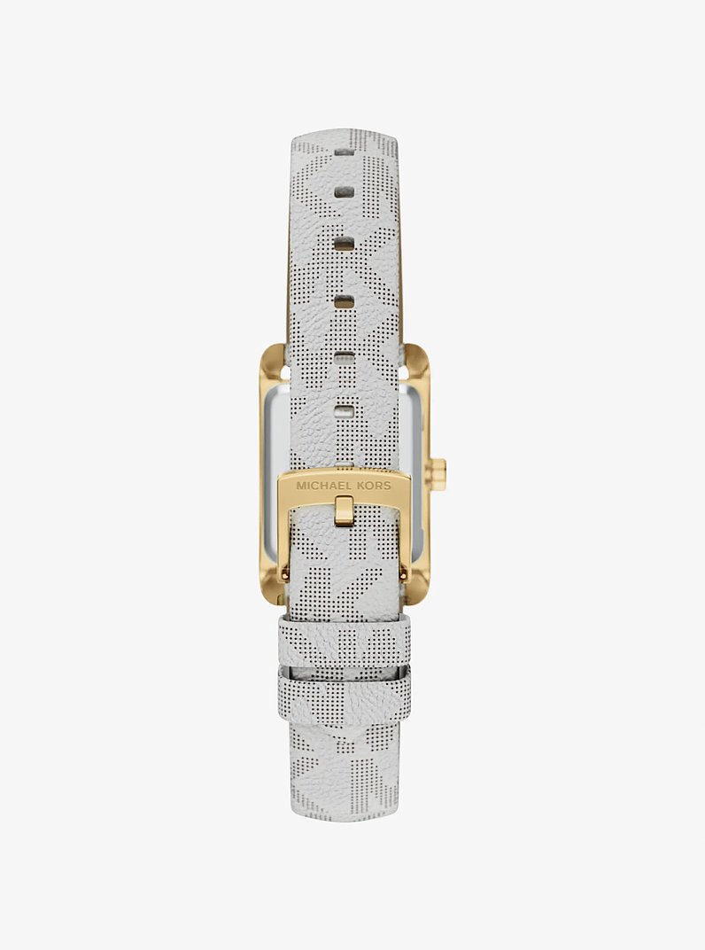 Mini Monroe Gold-Tone and Logo Strap Watch in GOLD | Michael Kors