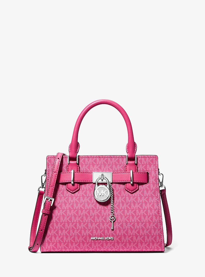 Hamilton Small Signature Logo Satchel in DRAGONFRUIT | Michael Kors