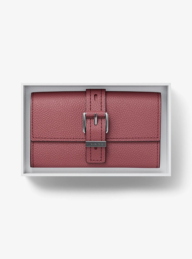 Trifold-Brieftasche Nolita Medium aus gekrispeltem Leder in PALISANDER | Michael Kors
