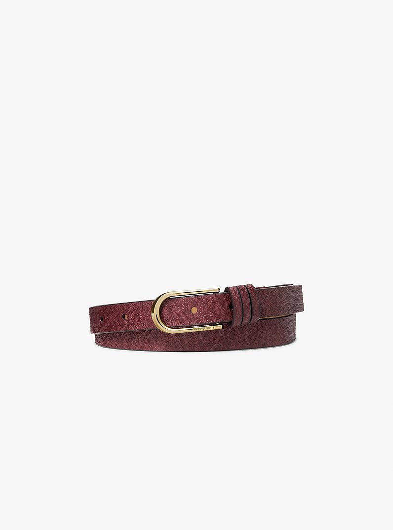 Signature Logo Skinny Belt in OXBLOOD | Michael Kors