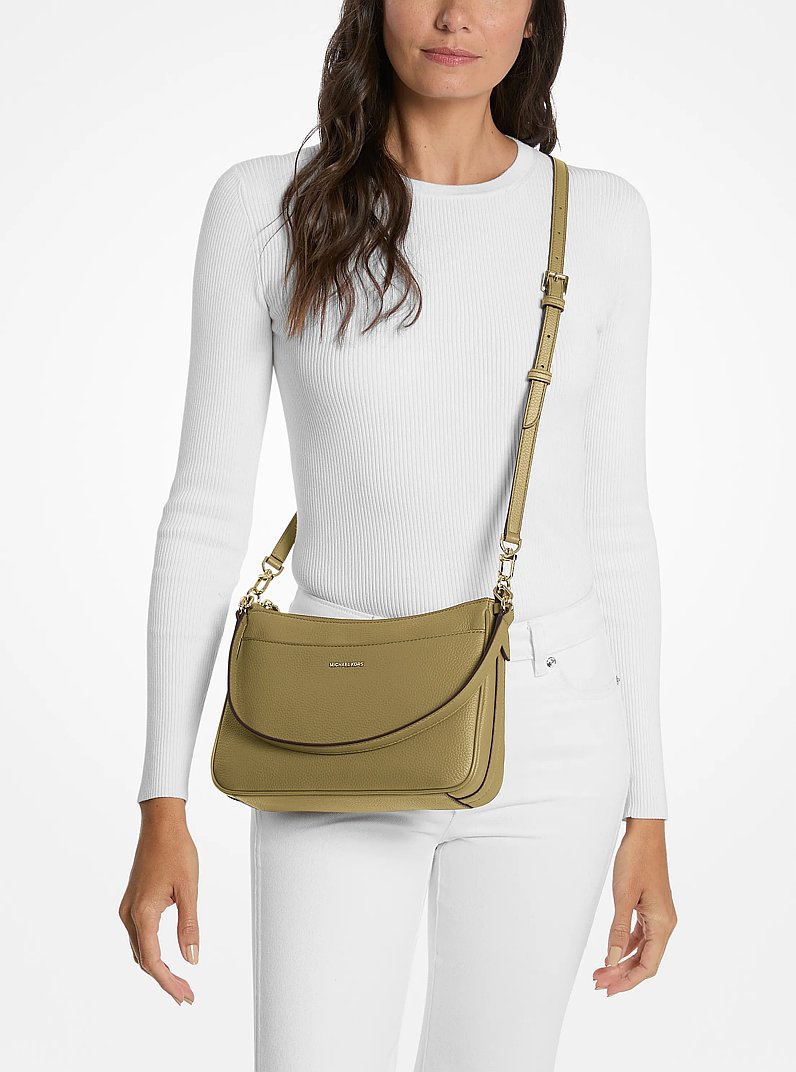 Bandolera Jet Set mediana convertible de piel granulada in PISTACHO | Michael Kors
