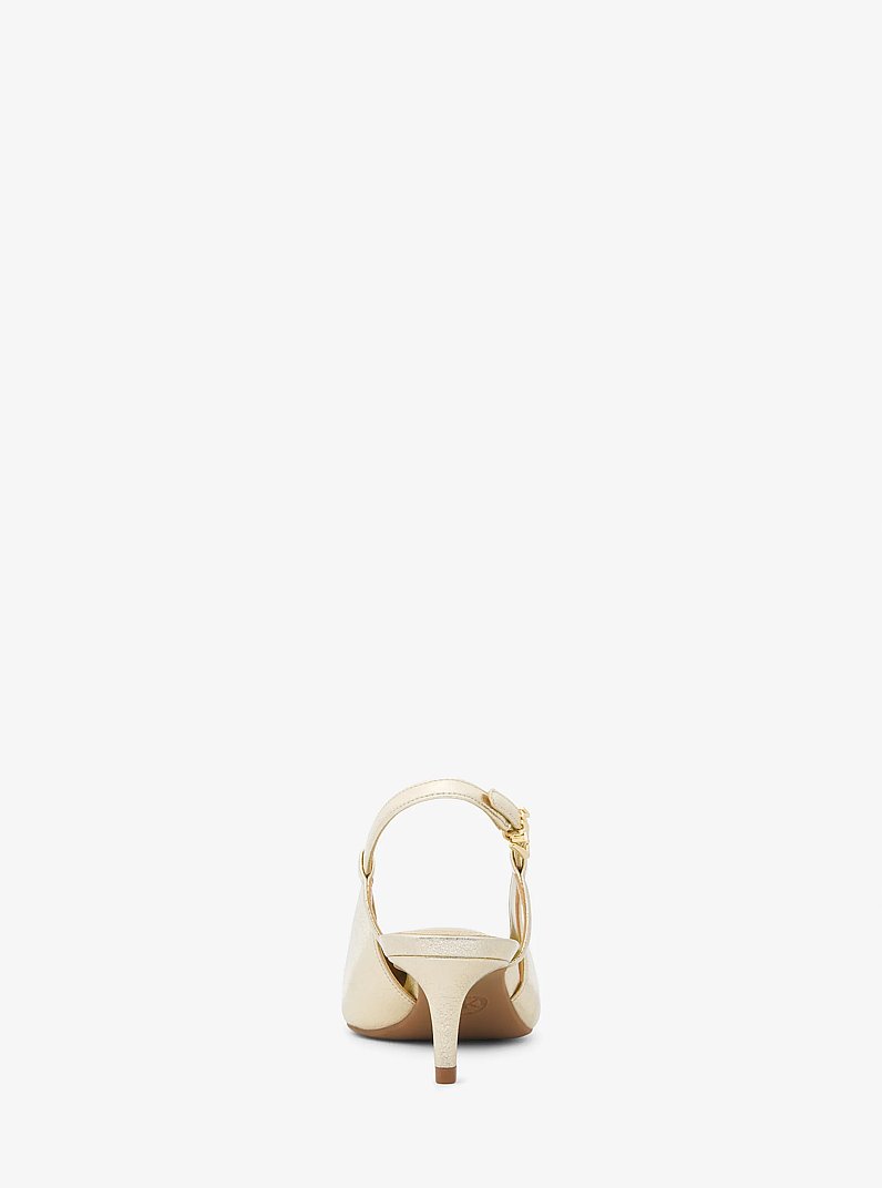 Doreen Flex Metallic Kitten Pump in PALE GOLD | Michael Kors
