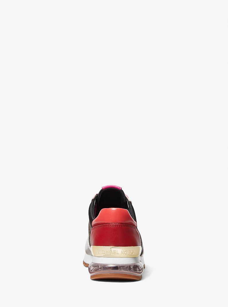 Allie Extreme Color-Block Leather and Logo Trainer in BROWN MULTI | Michael Kors