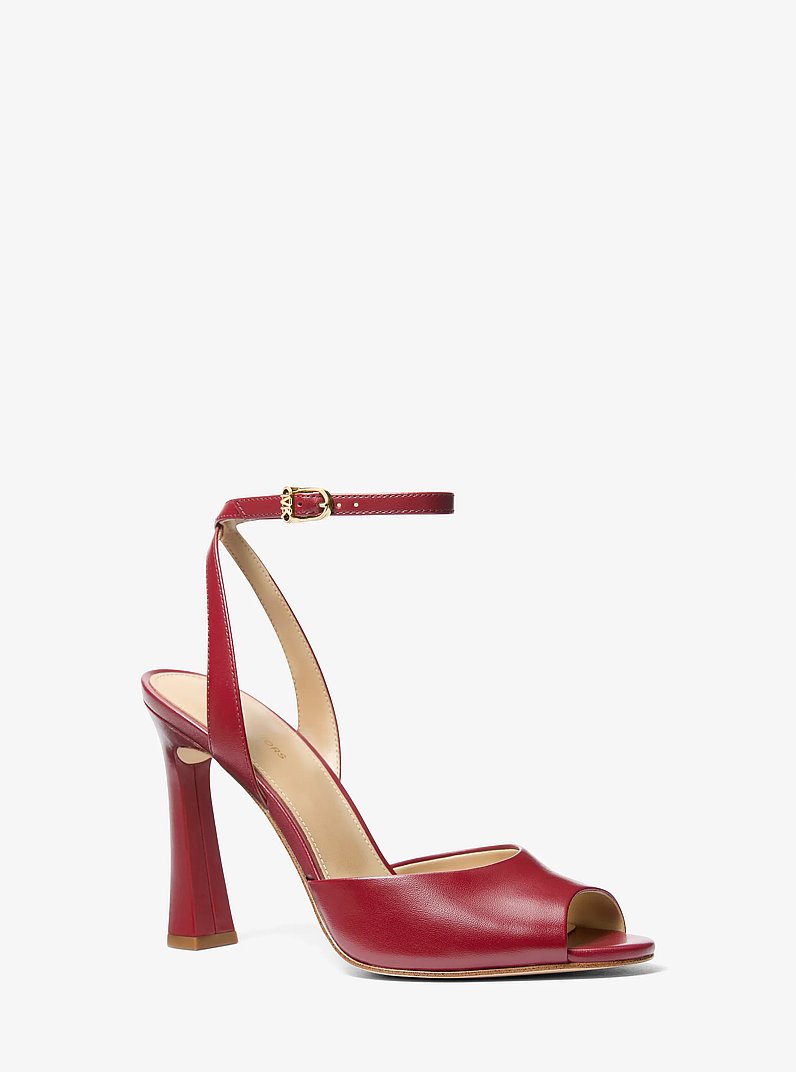 Rosie Leather Sandal in DEEP RED | Michael Kors