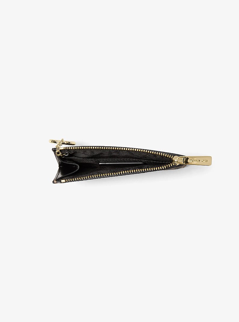 Petit porte-monnaie Jet Set Travel &agrave; motif pied-de-poule in NOIR/CAMEL | Michael Kors