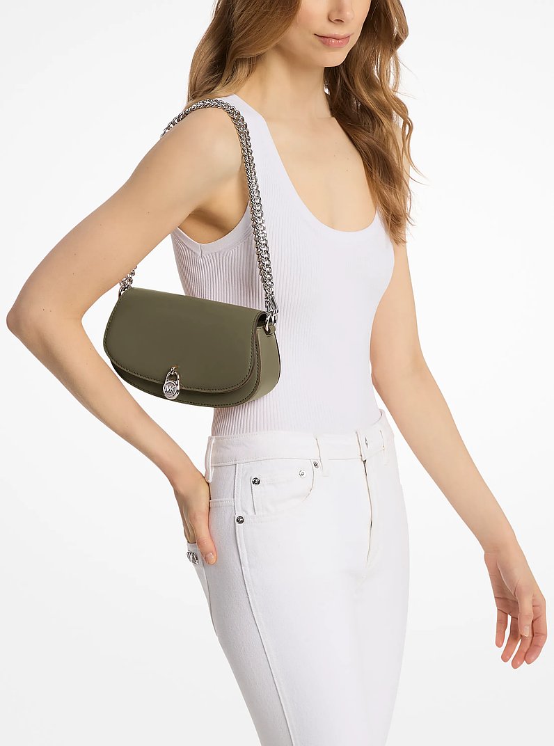 Mila Small Leather Convertible Crossbody Bag in OLIVE | Michael Kors