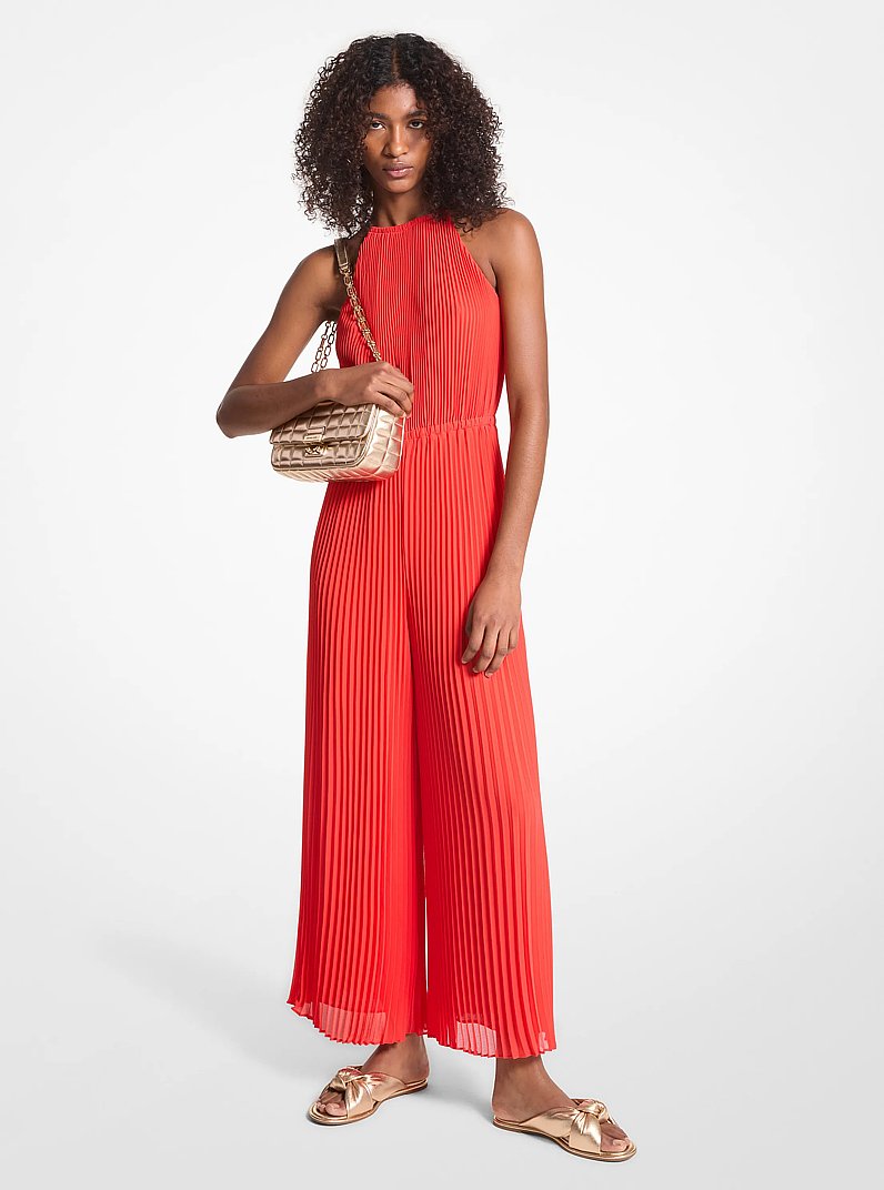 Embellished Georgette Halter Jumpsuit