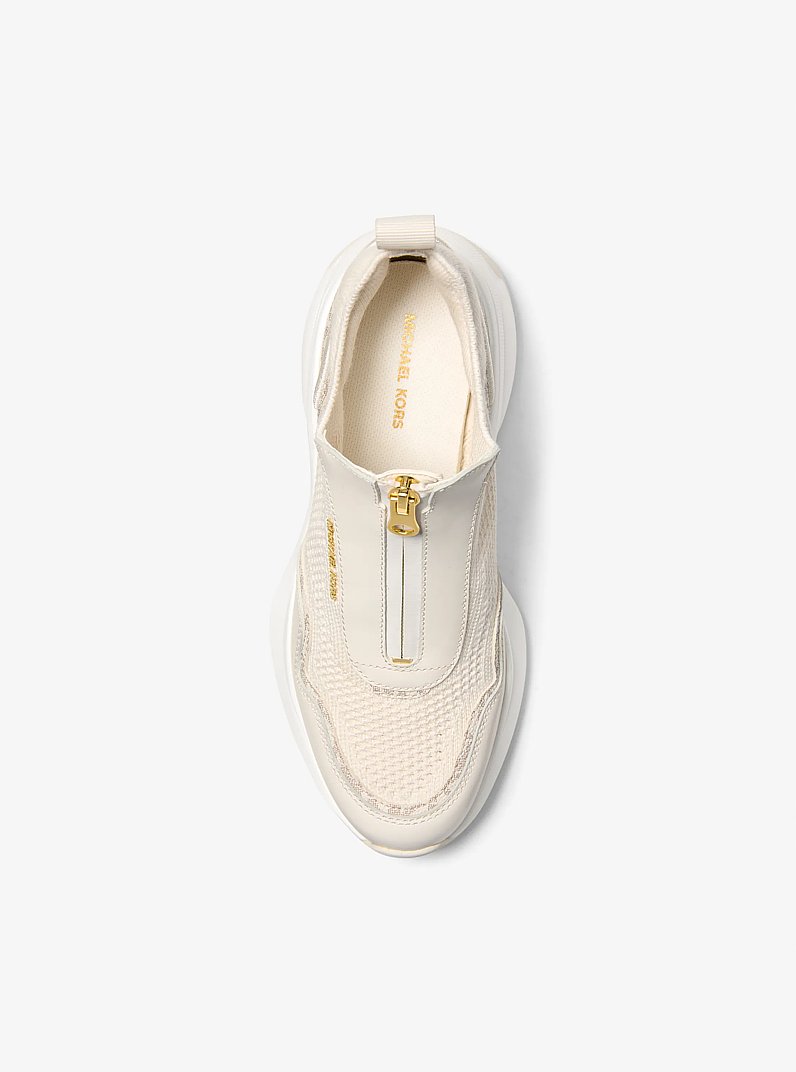Zuma Mixed-Media Trainer in HUSK - Sale | Michael Kors Canada [CA]