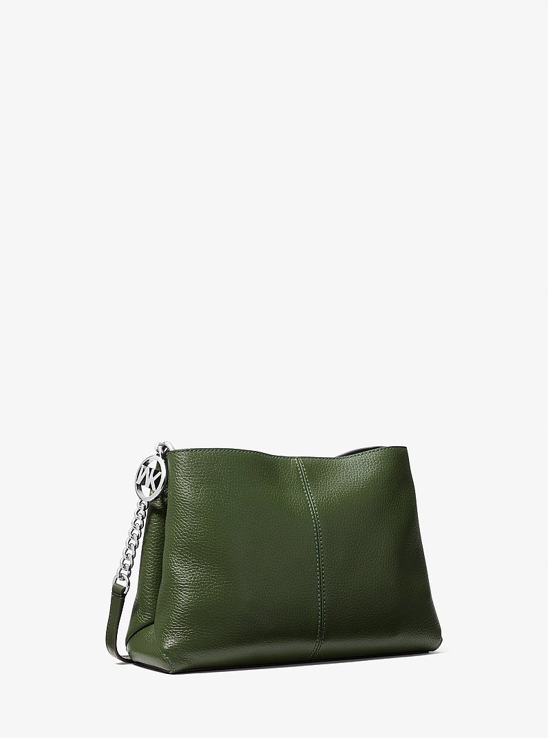 Petit sac &agrave; bandouli&egrave;re Christina en cuir grain&eacute; in VERT AMAZONE | Michael Kors