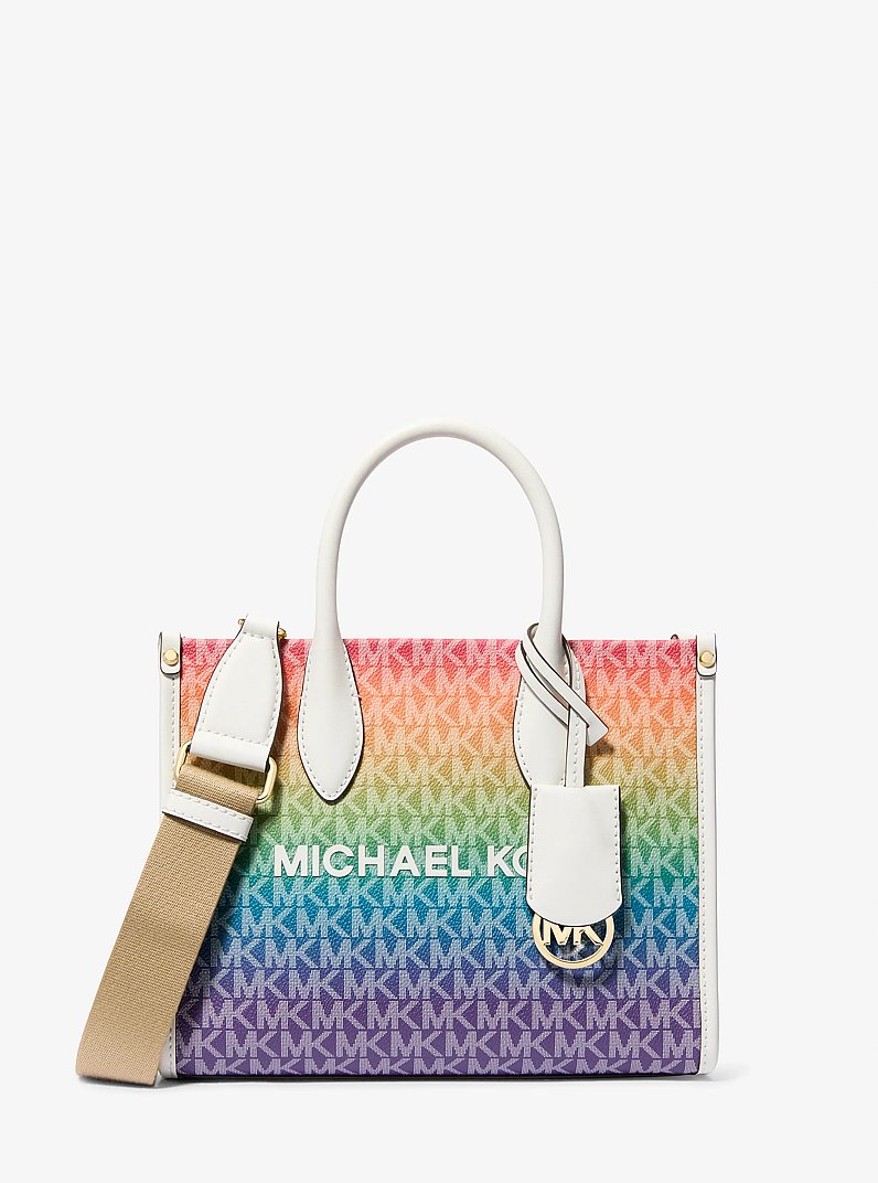 Mirella Small Rainbow Signature Logo Crossbody Bag in RAINBOW | Michael Kors