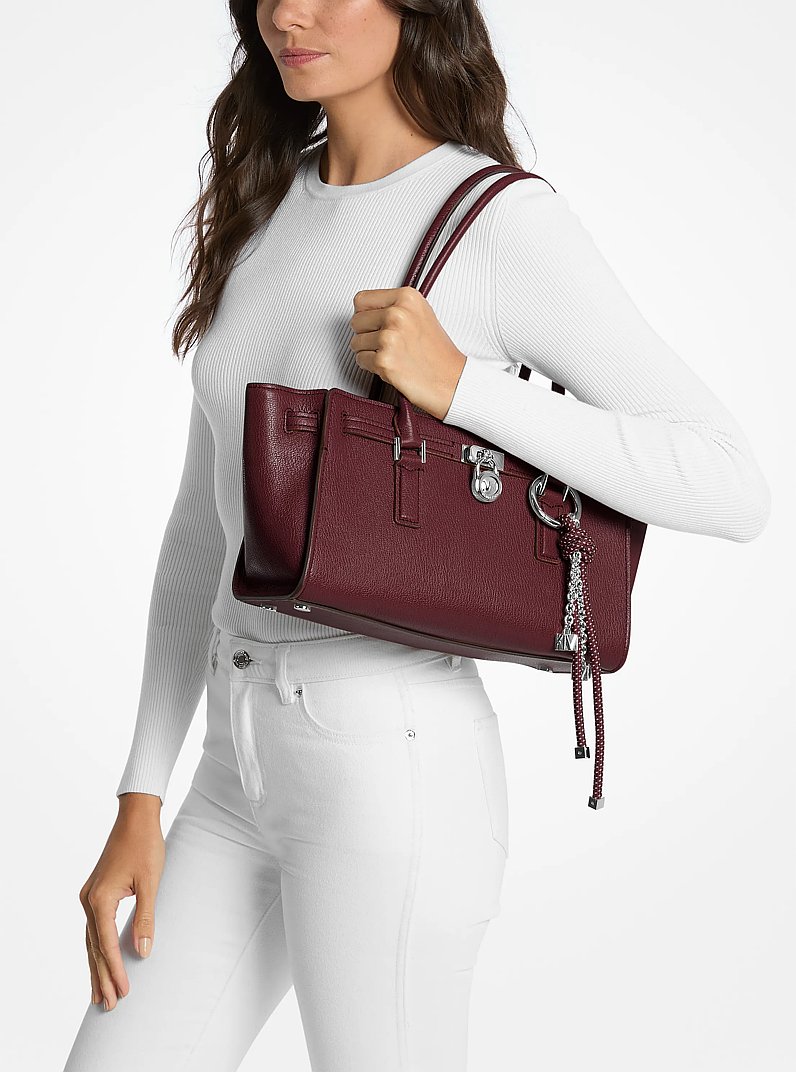 Hamilton Moderne Small Leather Satchel in OXBLOOD | Michael Kors