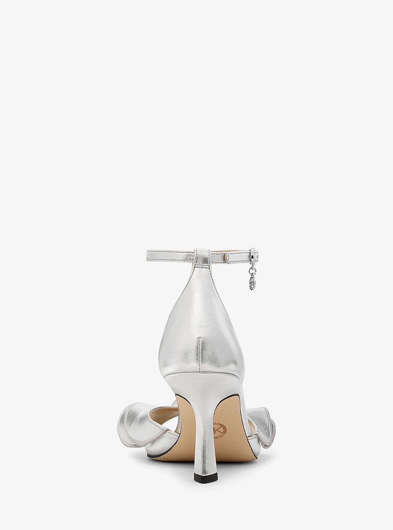 Livia Metallic Sandal in SILVER | Michael Kors