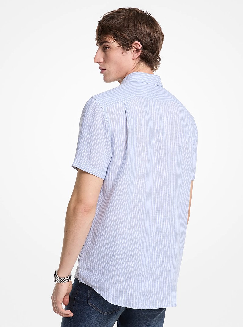 Halo Striped Linen Shirt in CHAMBRAY | Michael Kors