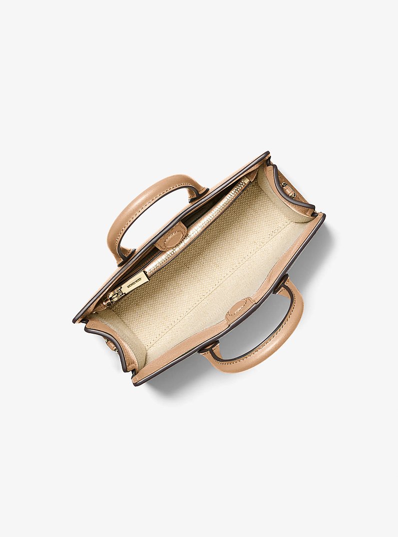 Scarlett Extra-Small Leather Crossbody Bag in HUSK | Michael Kors