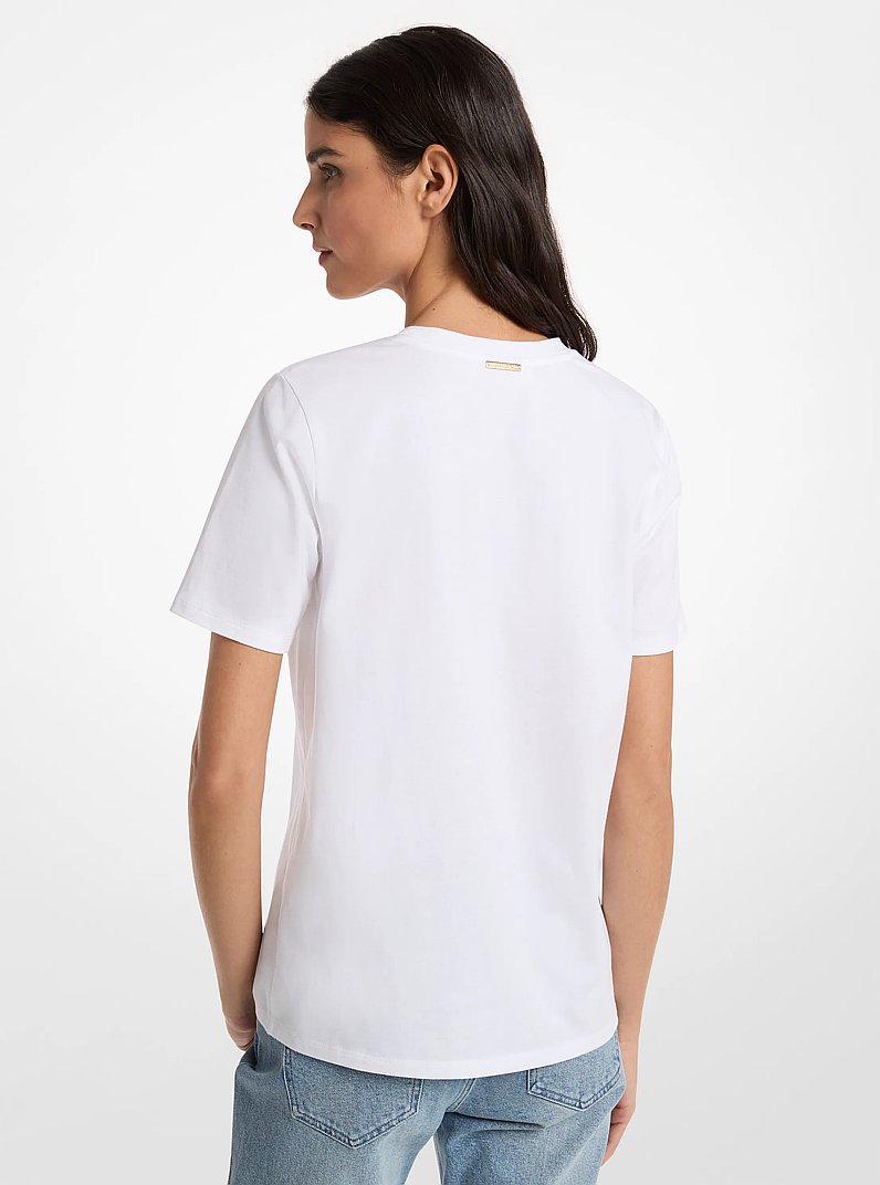 Graphic Logo Cotton T-Shirt in WHITE | Michael Kors