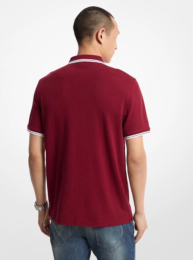 Greenwich Cotton Polo Shirt in DARK BRANDY HEATHER | Michael Kors