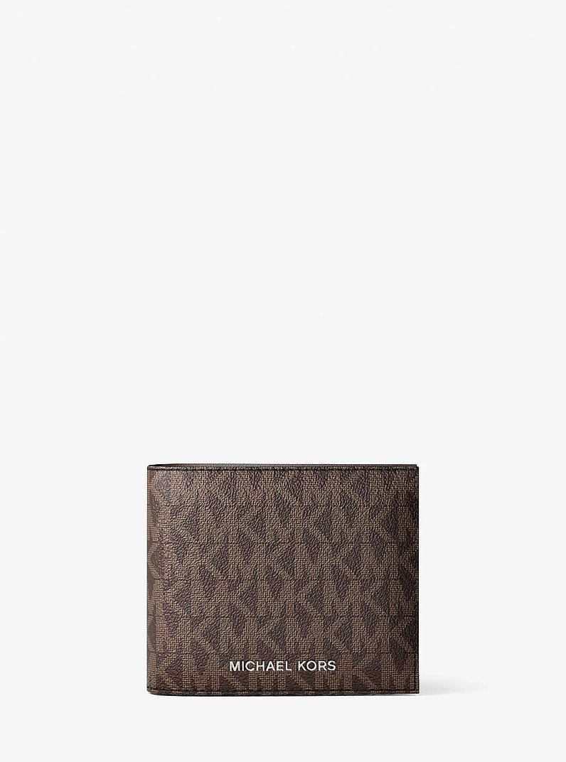 Cooper Logo Billfold Wallet With Coin Pouch in BROWN/BLK | Michael Kors