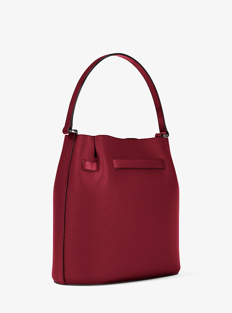 Sac &agrave; bandouli&egrave;re seau convertible Carson de taille moyenne en cuir grain&eacute; in BORDEAUX | Michael Kors