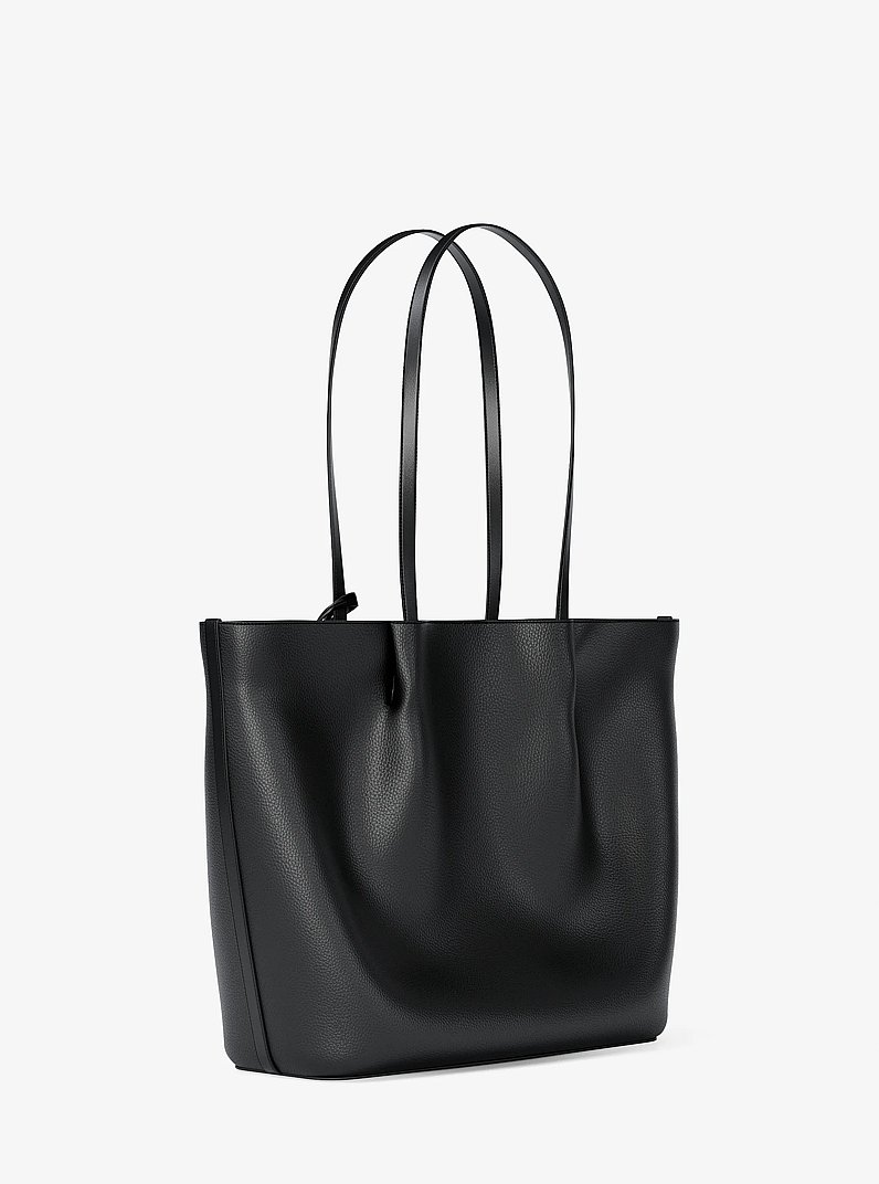 Carson Large Pebbled Leather Tote Bag in BLACK | Michael Kors