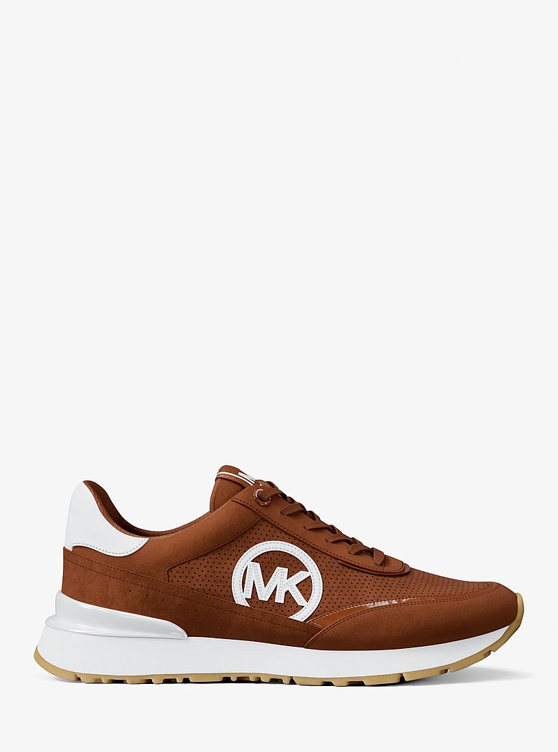 Sneaker Nova in pelle scamosciata traforata in CUOIO | Michael Kors