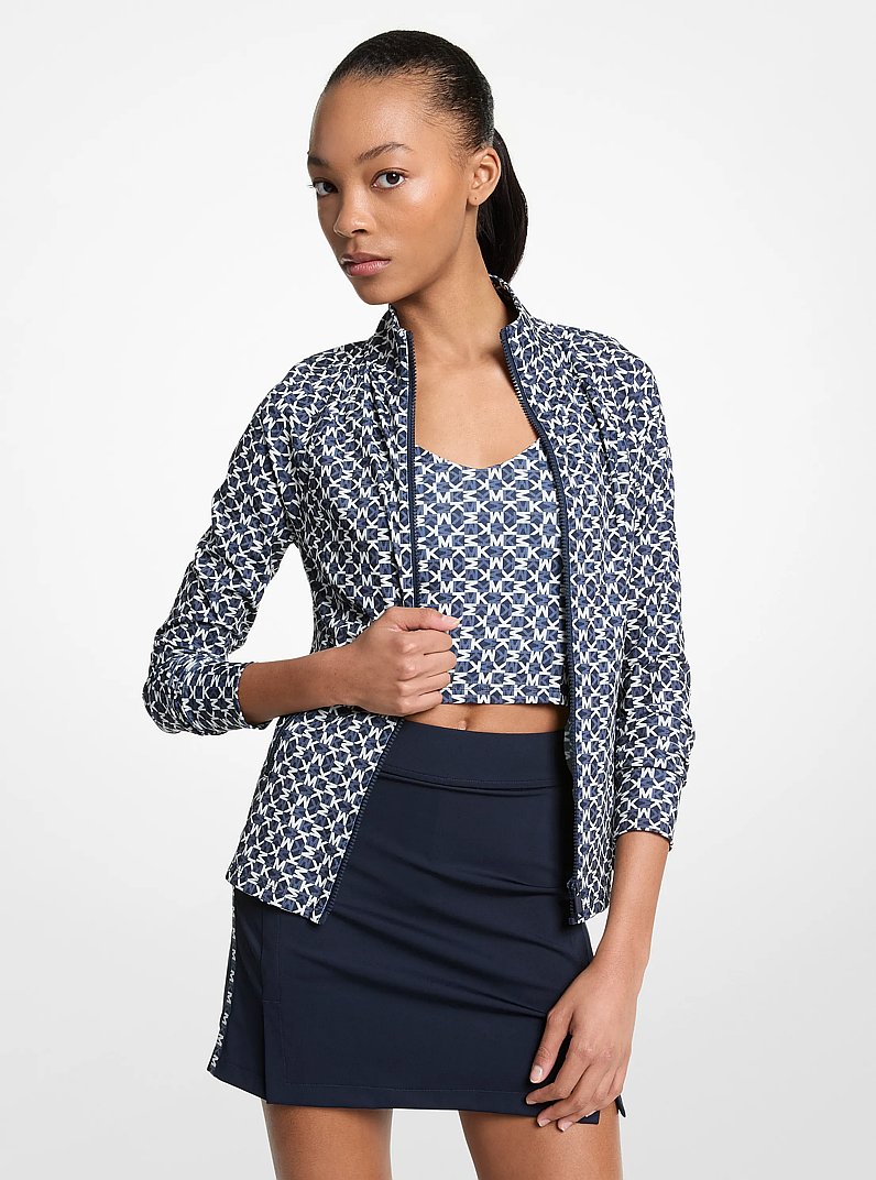 Chamarra el&aacute;stica con estampado de logotipos in MIDNIGHTBLUE | Michael Kors