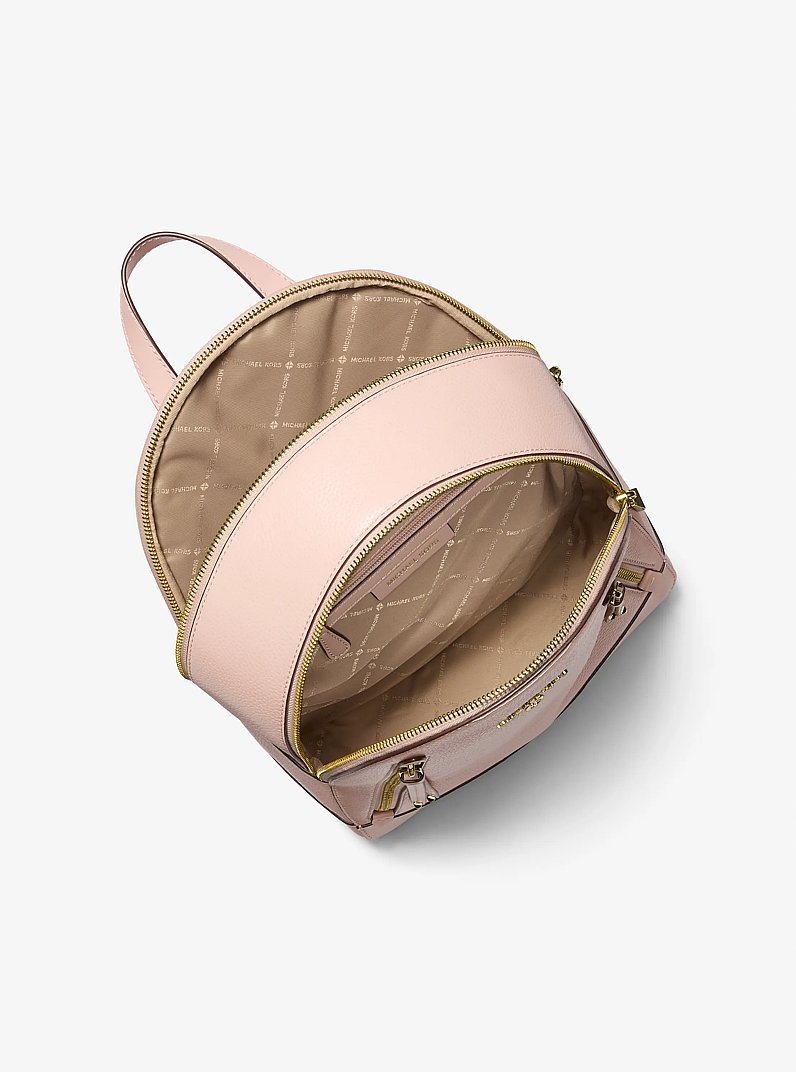 Brooklyn Medium Pebbled Leather Backpack in SOFT PINK | Michael Kors