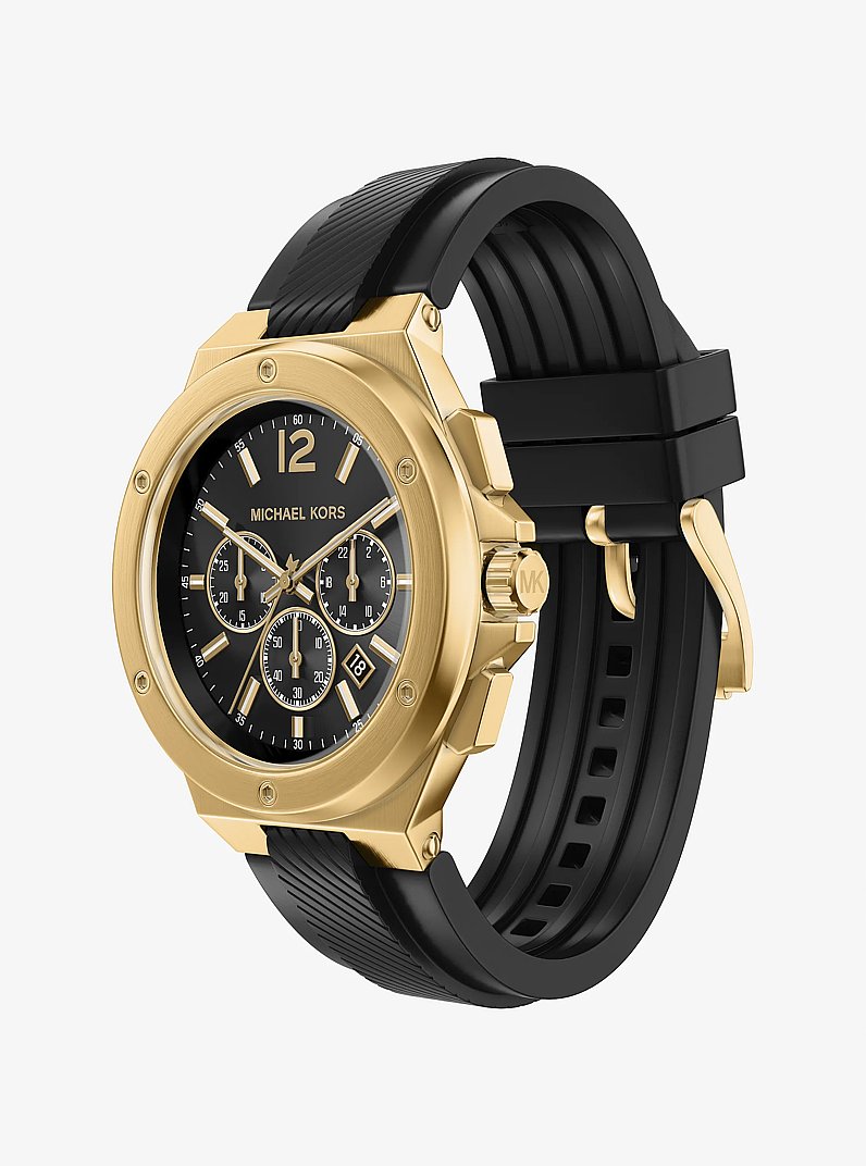 Oversized Lennox Gold-Tone and Silicone Watch in GOLD - Sale