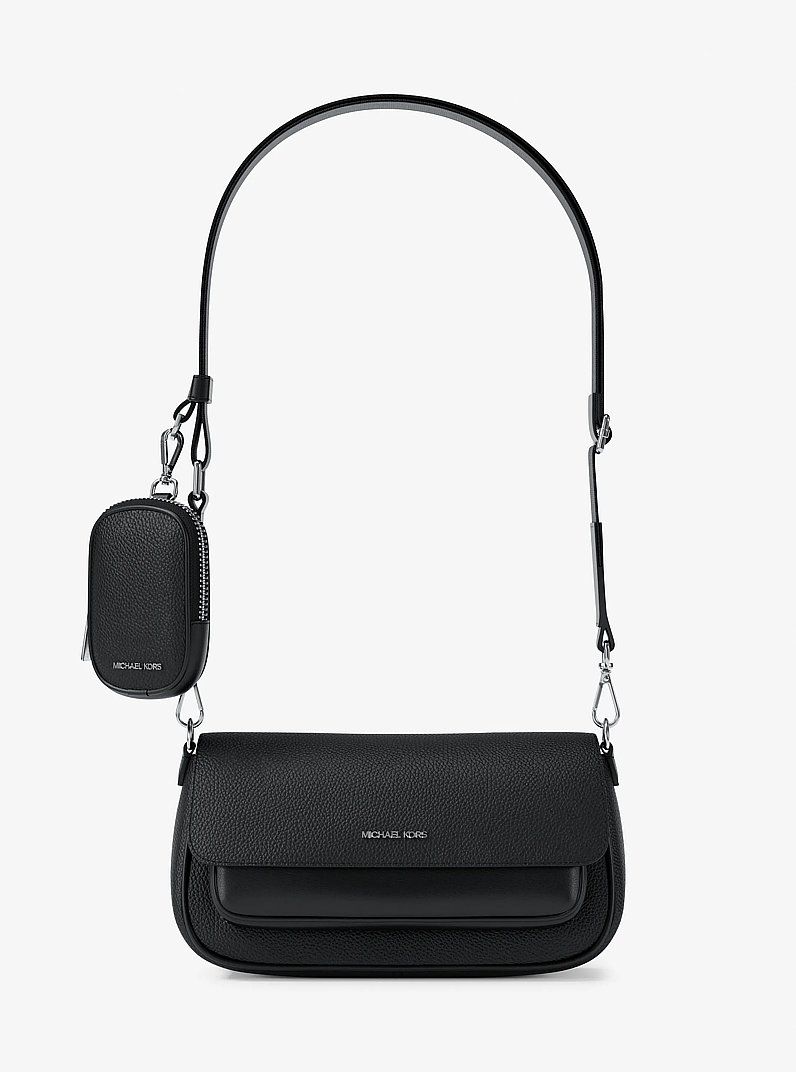 Bandolera Jet Set Travel peque&ntilde;a de piel granulada con funda in NEGRO | Michael Kors
