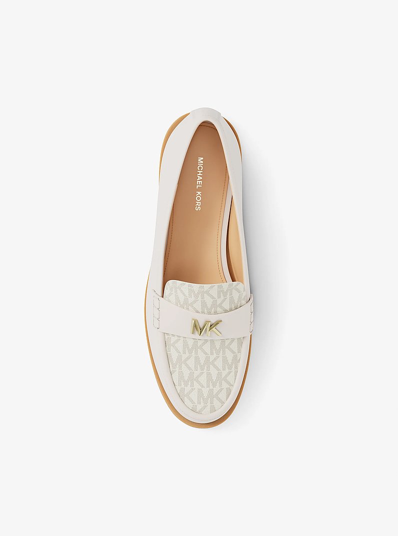 Lex Leather and Signature Logo Loafer in VANILLA | Michael Kors