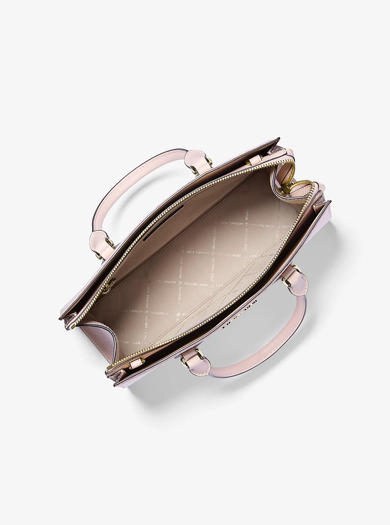 Sheila Medium Heart Embroidered Satchel in POWDER BLUSH | Michael Kors