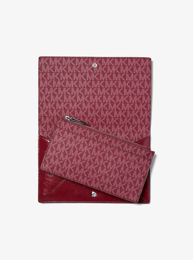 Jet Set Travel Small 2-in-1 Clutch in MAROON | Michael Kors