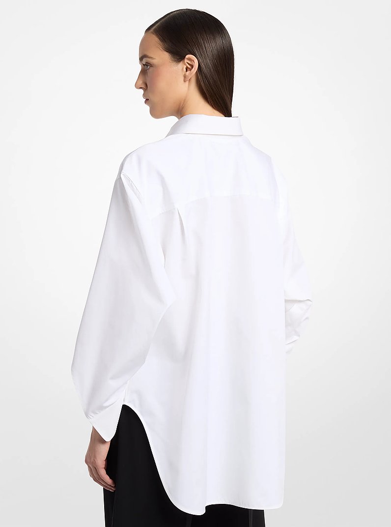 Keegan Cotton Poplin Shirt in OPTIC WHITE | Michael Kors