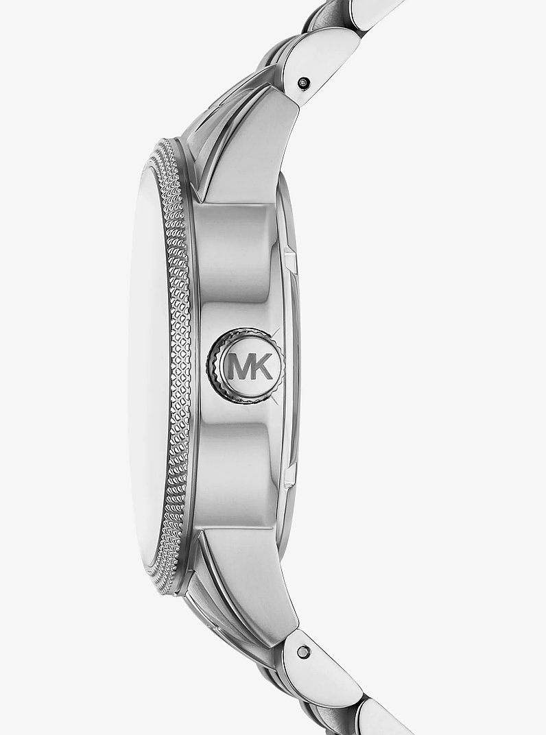 Oversized Hutton Silver-Tone Watch in SILVER | Michael Kors