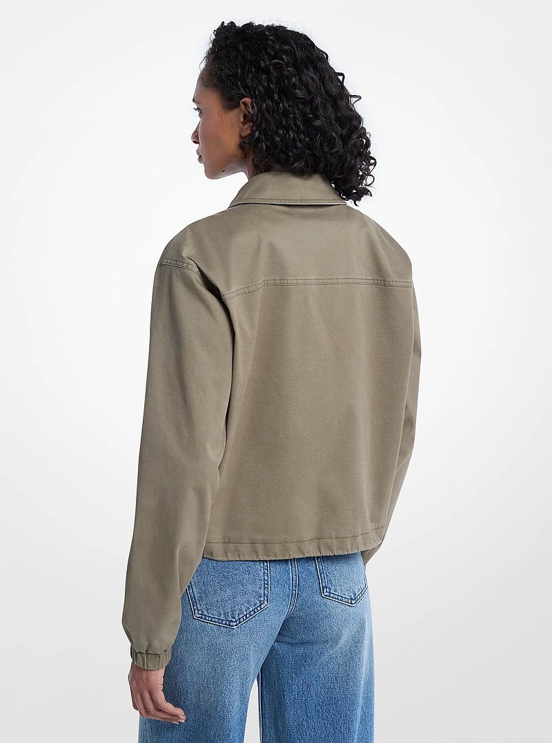 Stretch Cotton Chino Jacket in SAFARI GREEN | Michael Kors