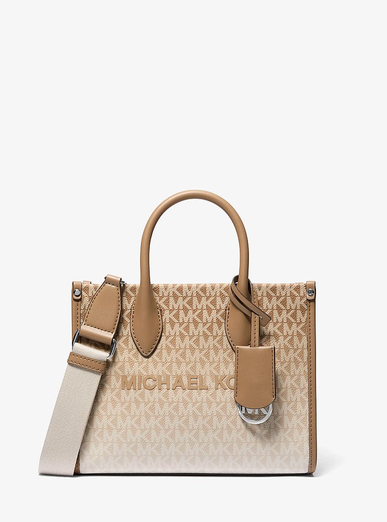Mirella Small Ombr&eacute; Signature Logo Crossbody Bag in HUSK | Michael Kors
