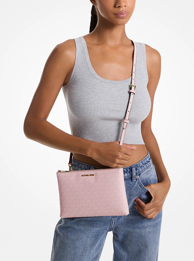 Bolso tote Charlotte grande 3 en 1 de piel saffiano in ROS&Aacute;CEO POLVORIENTO | Michael Kors
