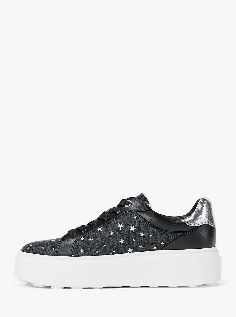 Romey Printed Signature Logo Sneaker in BLACK | Michael Kors