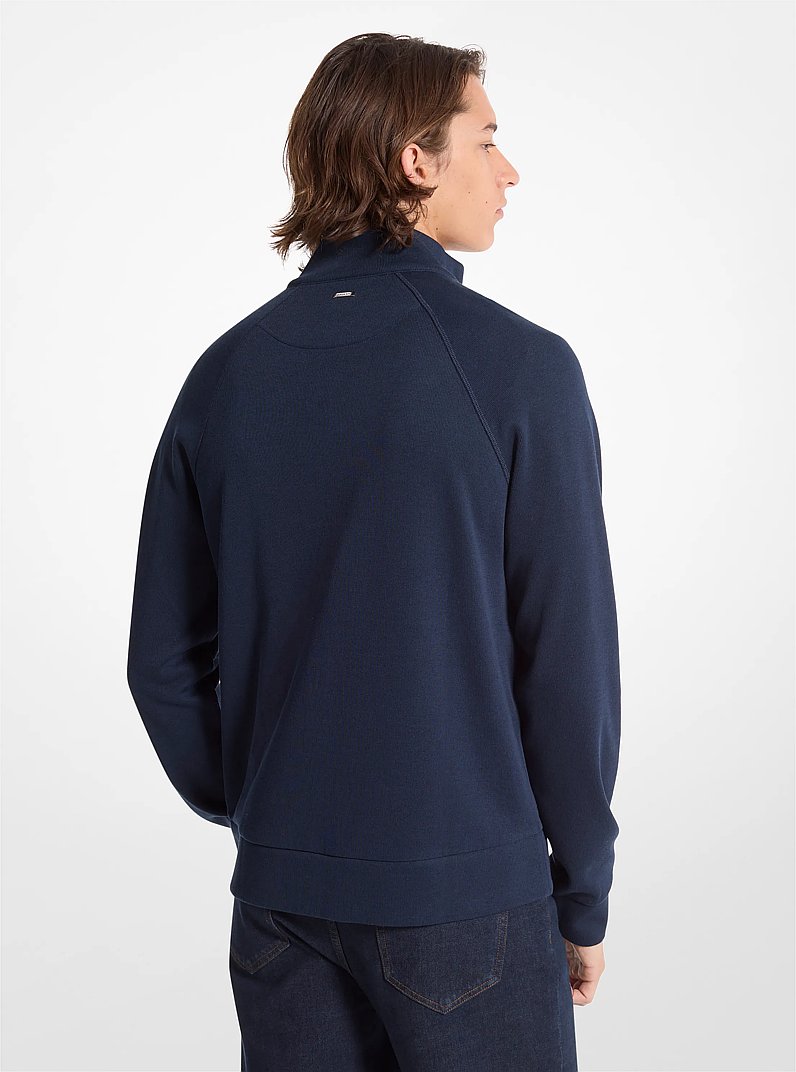 Giacca in maglia di misto cotone a coste in NOTTE | Michael Kors