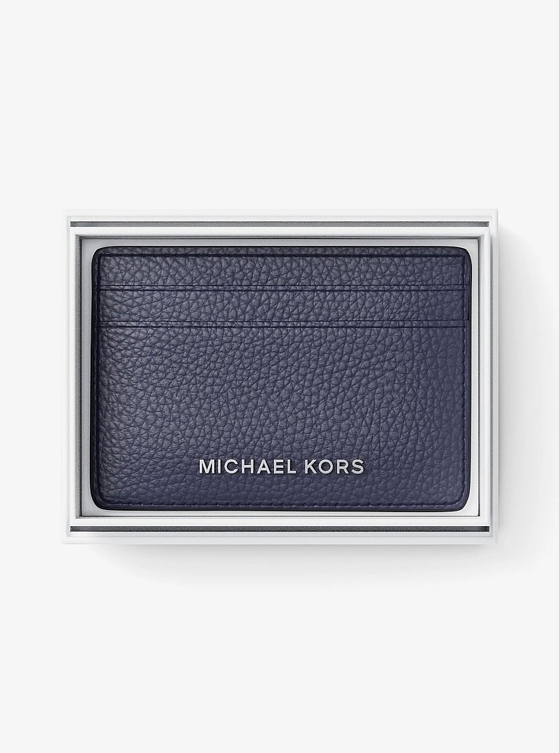 Pebbled Leather Card Case in DRESS BLUES | Michael Kors