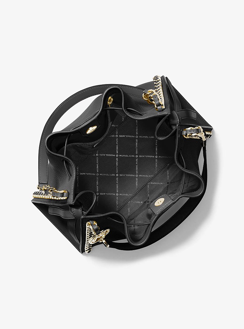 Mina Large Chain Shoulder Bag in BLACK | Michael Kors