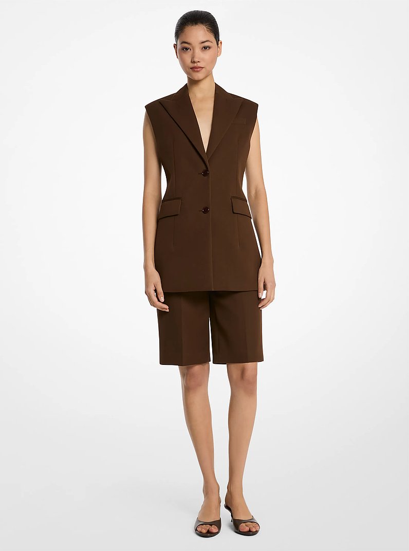 &Auml;rmellose Jacke aus Stretch-Baumwolle in JAVA | Michael Kors