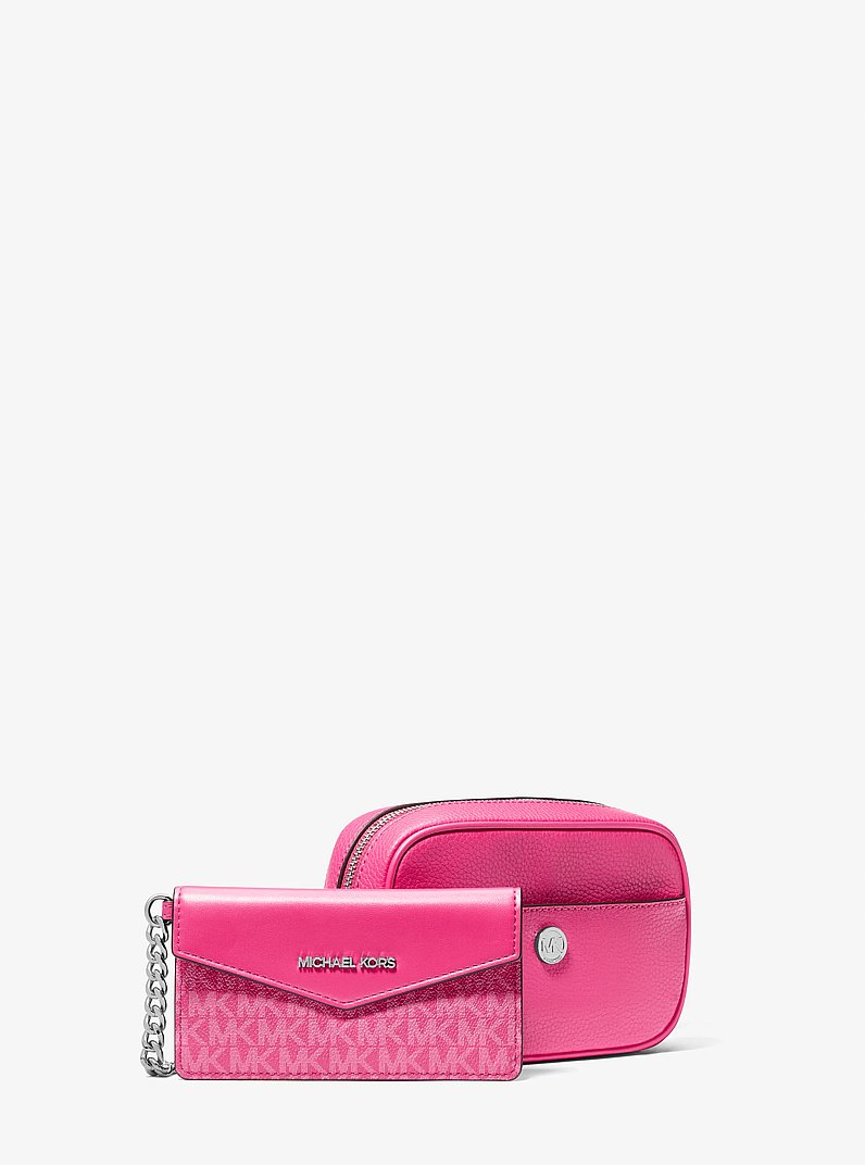 Maisie Small Pebbled Leather 2-in-1 Camera Bag in DRAGONFRUIT
