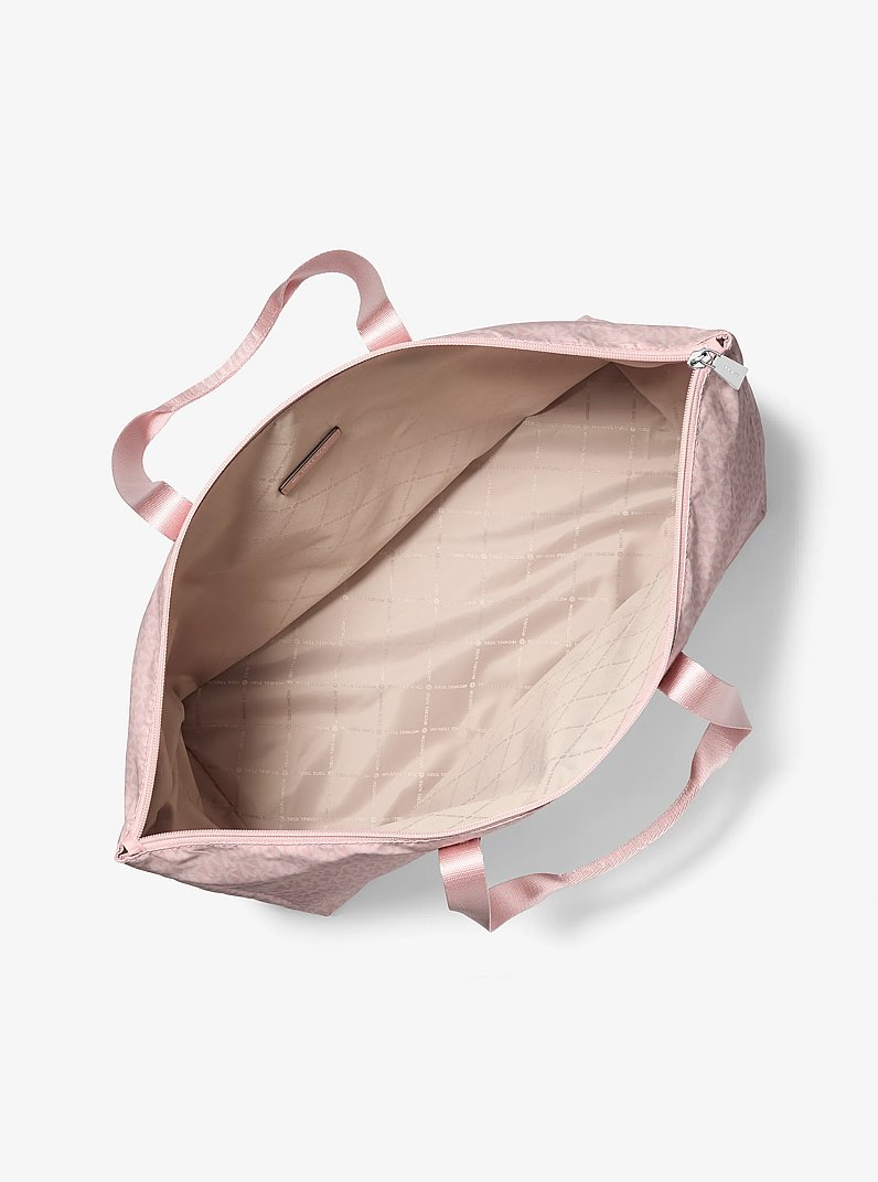 Jet Set Travel Large Signature Logo Print Woven Tote Bag in SMOKEY ROSE | Michael Kors