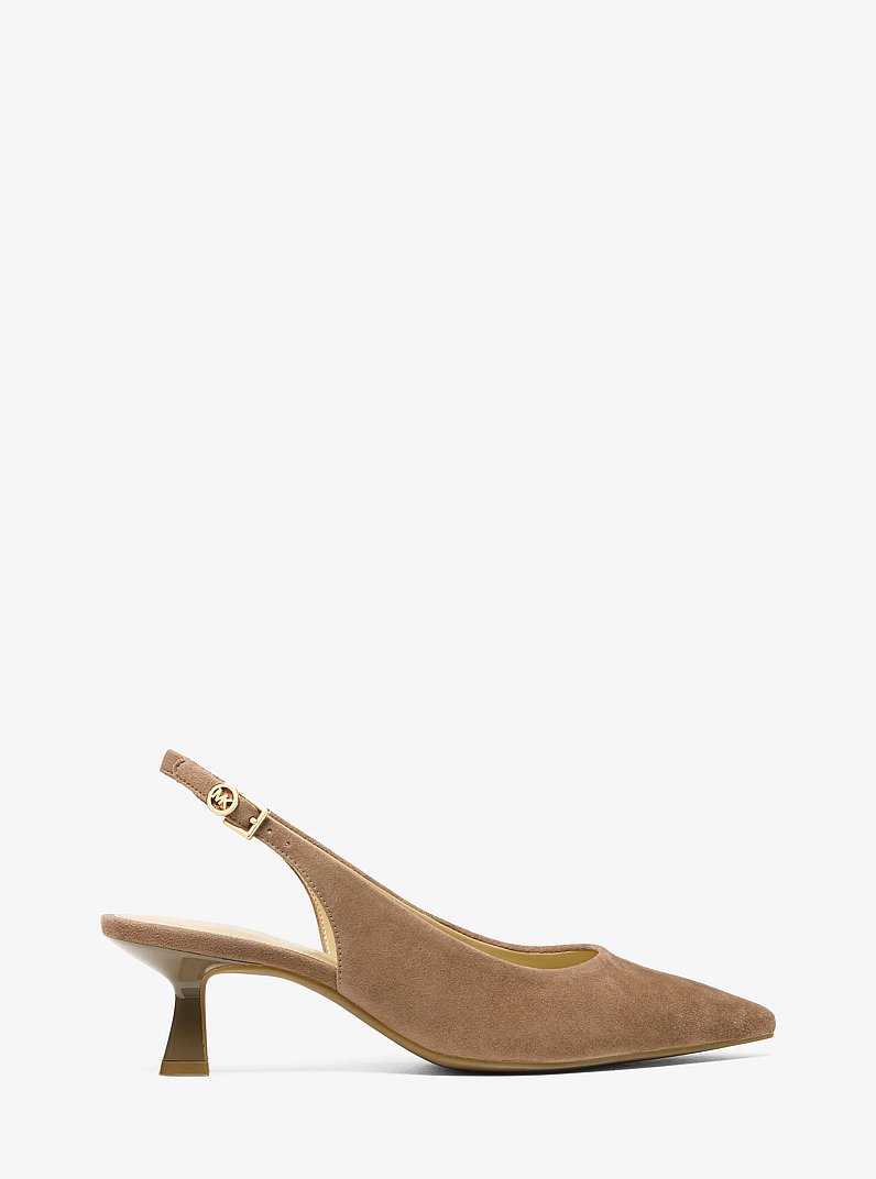 Zapato de sal&oacute;n Amali de gamuza con tal&oacute;n descubierto in MADERA FLOTANTE | Michael Kors