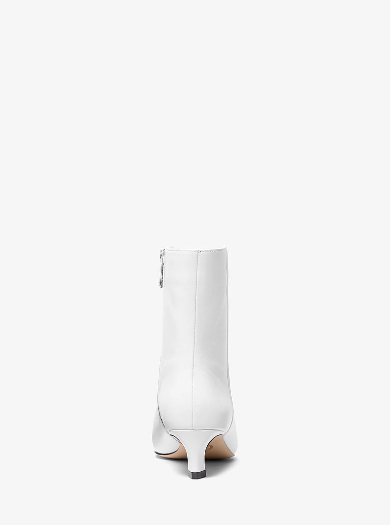 Cosmo Leather Kitten Boot in OPTIC WHITE | Michael Kors