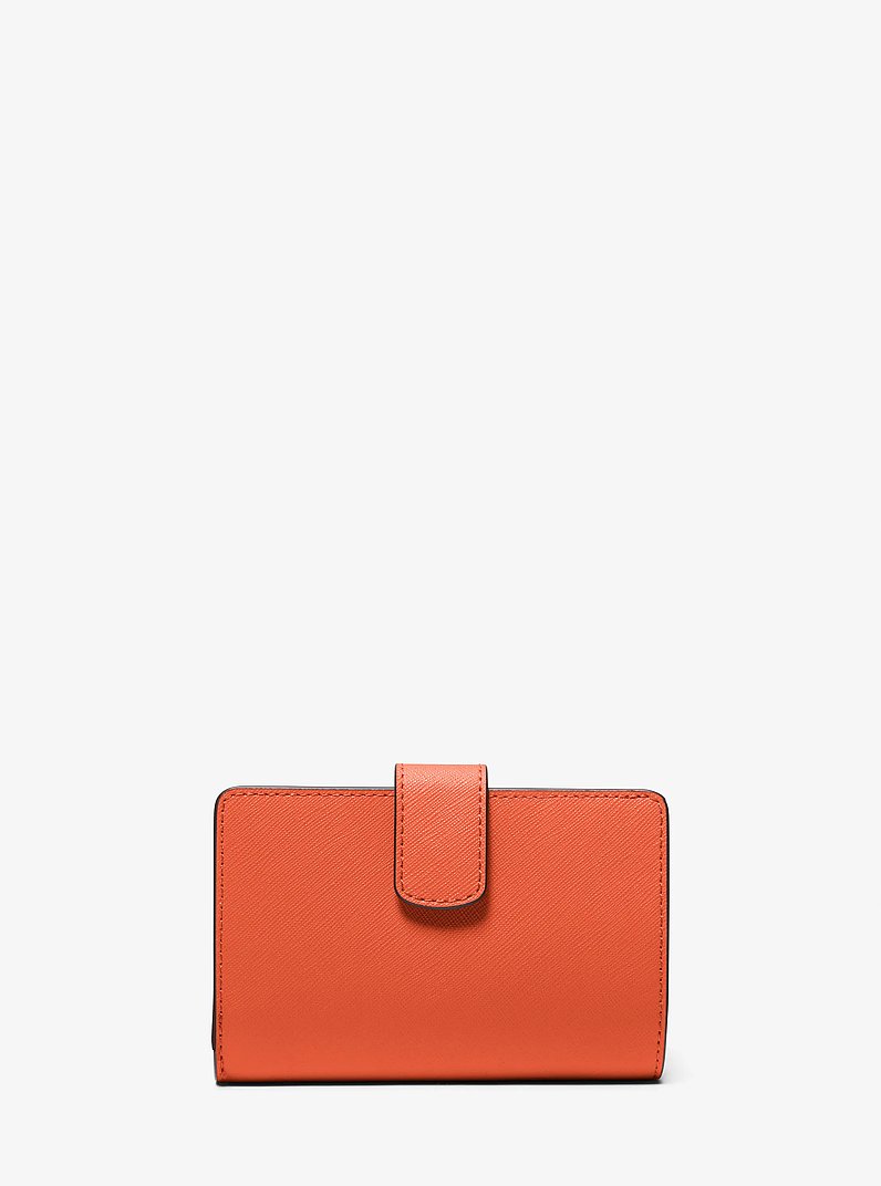 Medium Crossgrain Leather Wallet in RED CLAY | Michael Kors