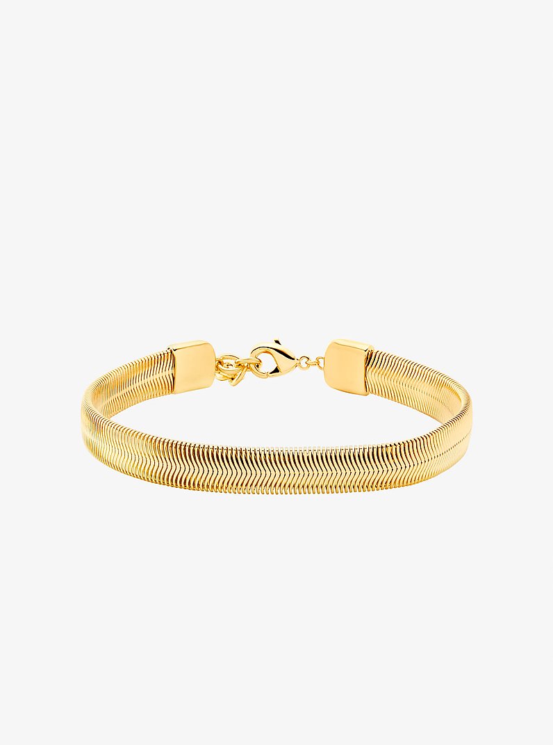 Precious Metal-Plated Brass Snake Chain Bracelet in GOLD | Michael Kors